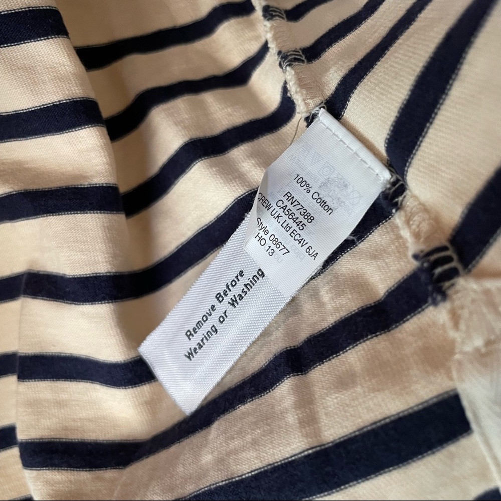 J. Crew Women's Classic Striped T Shirt Boatneck Sleeve‎ Pullover Top - Picture 9 of 11